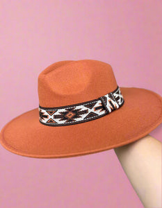 felt banded hat, rust