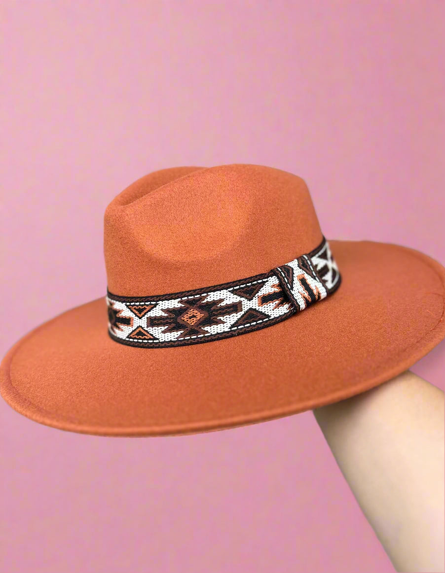 felt banded hat, rust