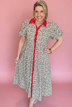 Load image into Gallery viewer, red accent leopard midi
