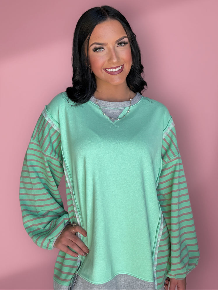 casual comfort, green + grey