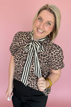 Load image into Gallery viewer, wild about fall tie-neck blouse
