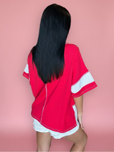 Load image into Gallery viewer, on repeat french terry top, ruby red | reg + plus
