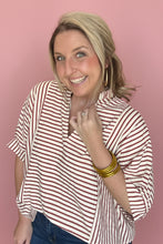 Load image into Gallery viewer, rust stripe oversized blouse
