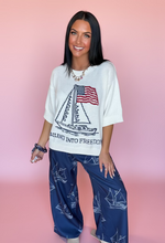 Load image into Gallery viewer, sailing into freedom summer sweater
