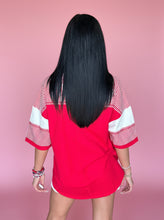 Load image into Gallery viewer, coastal ease collared top, red
