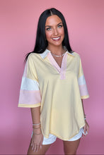 Load image into Gallery viewer, coastal ease collared top, butter yellow
