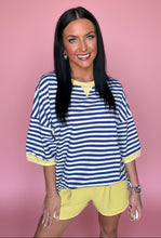 Load image into Gallery viewer, blue stripe getaway top
