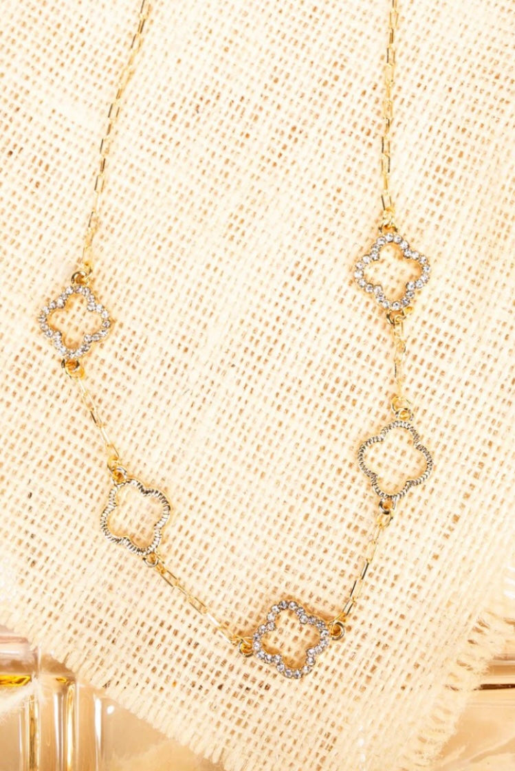 crystal clover necklace