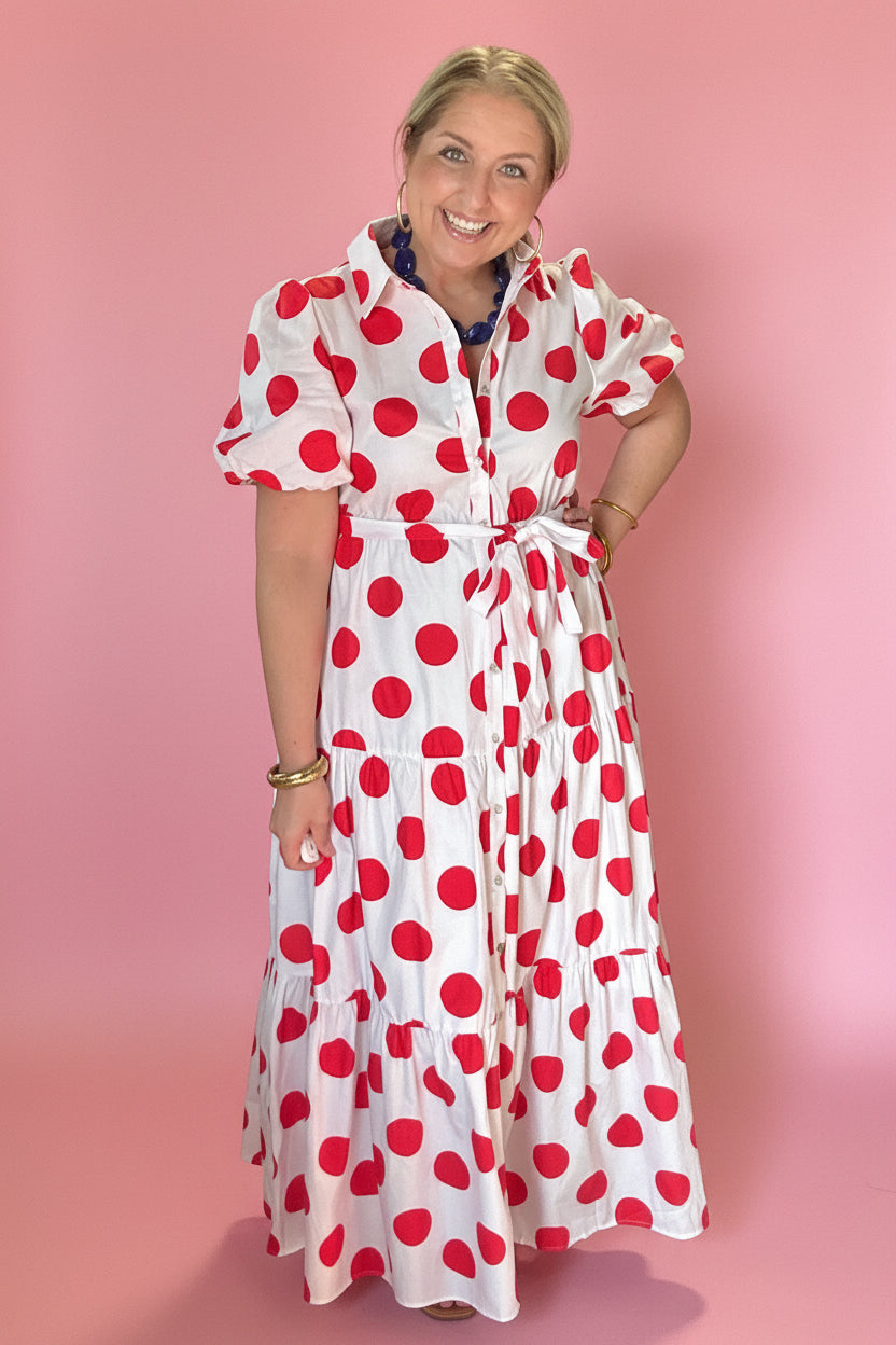 classic red polka dot maxi – The Bleu Belle