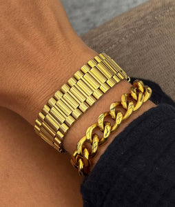 thick gold watch band | chansutt pearls