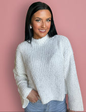 Load image into Gallery viewer, mistletoe mock neck, white
