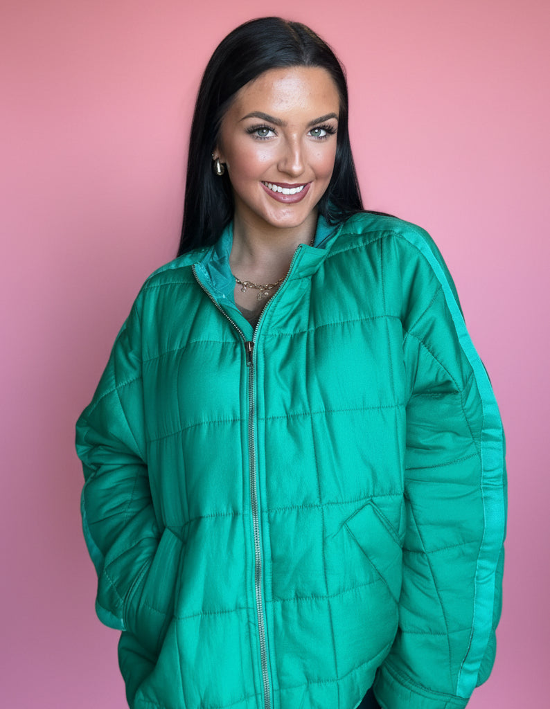 the hearthside puffer, kelly green