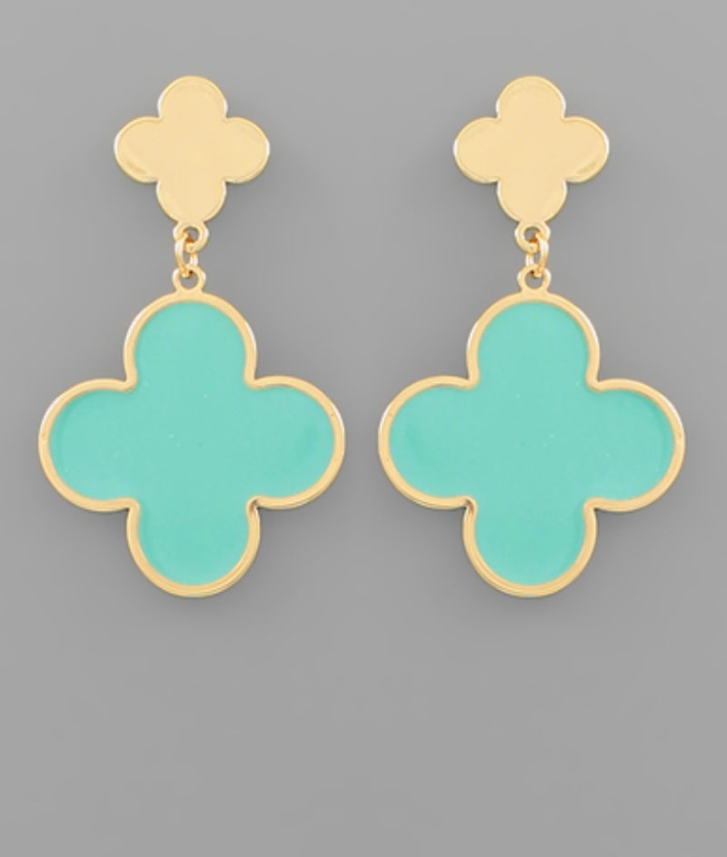 clover dangle earrings, mint