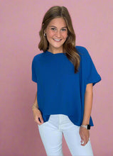 Load image into Gallery viewer, round neck airflow top, classic blue
