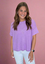 Load image into Gallery viewer, lightweight jacquard sweater, bright lavender
