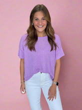 Load image into Gallery viewer, lightweight jacquard sweater, bright lavender
