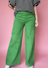 Load image into Gallery viewer, high-waist wide leg office trousers, green
