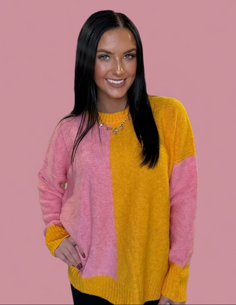 lemonberry colorblock sweater