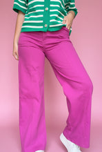 Load image into Gallery viewer, high-waist wide leg office trousers, magenta
