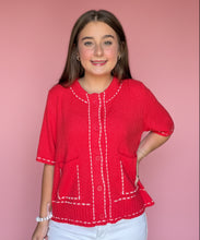 Load image into Gallery viewer, classic stitch button-down, red
