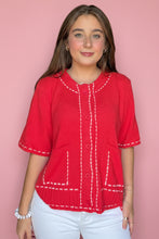 Load image into Gallery viewer, classic stitch button-down, red
