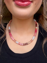Load image into Gallery viewer, agate glass bead necklace, spiced berry
