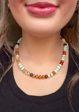 Load image into Gallery viewer, agate glass bead necklace, autumn grove

