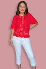 Load image into Gallery viewer, classic stitch button-down, red
