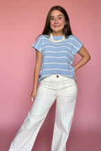 Load image into Gallery viewer, sweet stripe sweater vest, light blue
