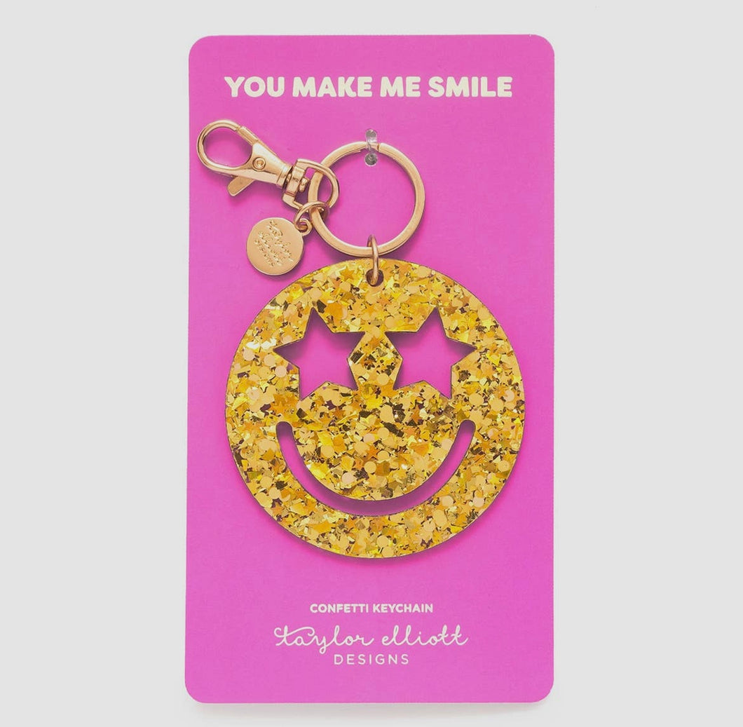smiley stars confetti keychain | taylor elliott