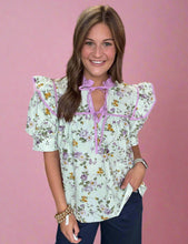 Load image into Gallery viewer, fun florals bow blouse
