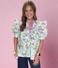 Load image into Gallery viewer, fun florals bow blouse
