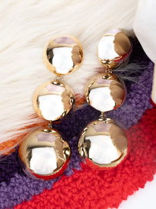 gold bubble earrings