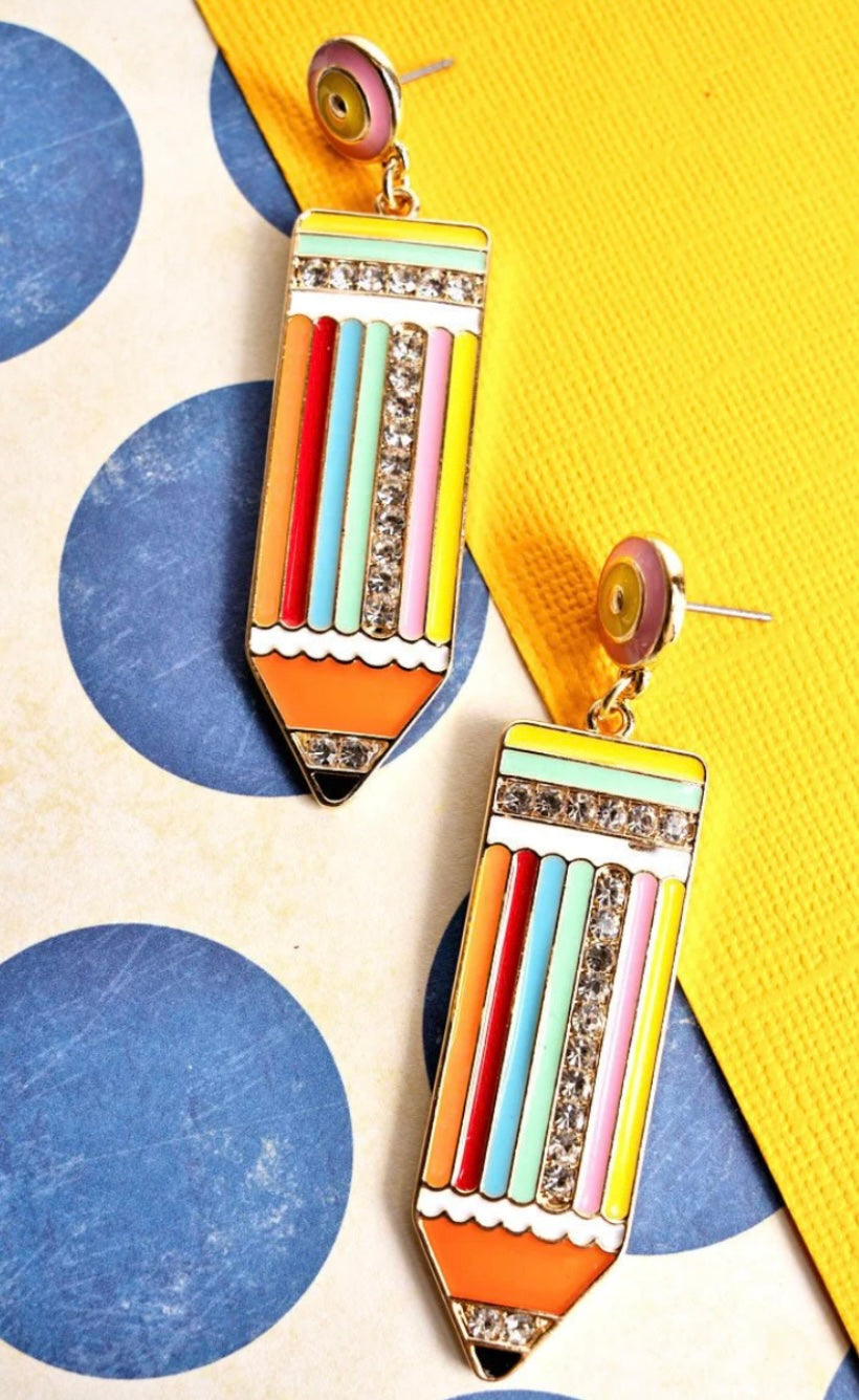 teacher pencil earrings