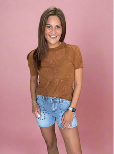 buck fifty mesh tee, saddle | 2 fly