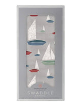 Load image into Gallery viewer, marina sailboats bamboo swaddle
