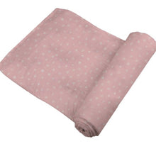 Load image into Gallery viewer, pink pearl polka dot bamboo swaddle
