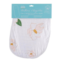 Load image into Gallery viewer, baby burp cloth + bib combo: southern magnolia
