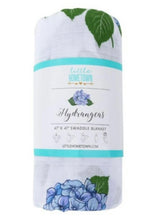 Load image into Gallery viewer, baby muslin swaddle receiving blanket: hydrangeas
