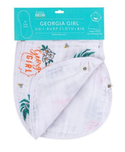 Load image into Gallery viewer, baby burp cloth + bib combo: georgia girl
