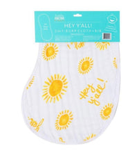 Load image into Gallery viewer, baby burp cloth + bib combo: hey y'all
