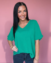 Load image into Gallery viewer, airflow v-neck top, kelly green
