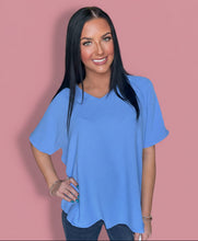 Load image into Gallery viewer, airflow v-neck top, cornflower blue
