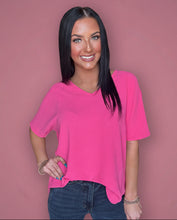 Load image into Gallery viewer, airflow v-neck top, fuchsia
