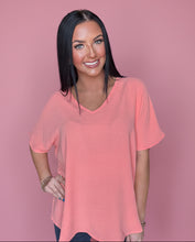 Load image into Gallery viewer, airflow v-neck top, coral
