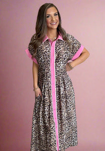 leopard + blush midi