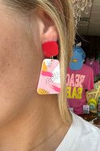 Load image into Gallery viewer, abstract earrings, pink

