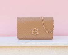 Load image into Gallery viewer, bryn crossbody clutch woven tan | caroline hill
