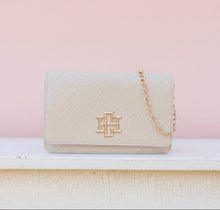 Load image into Gallery viewer, bryn crossbody clutch woven almond | caroline hill
