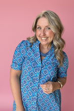 Load image into Gallery viewer, sapphire printed button-down midi
